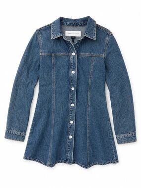 Zara Blue Denim Kids Button-Front Dress